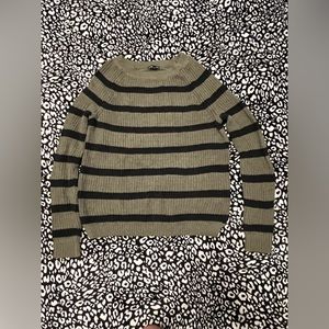 Green and black striped Express sweater. Size M.